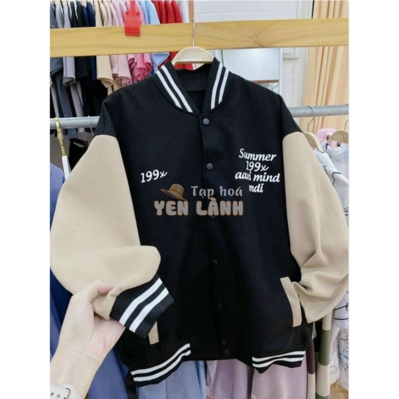 ÁO KHOÁC NỈ HOODIE BOMBER NÚT BẤM MẶC SIÊU ẤM 199X