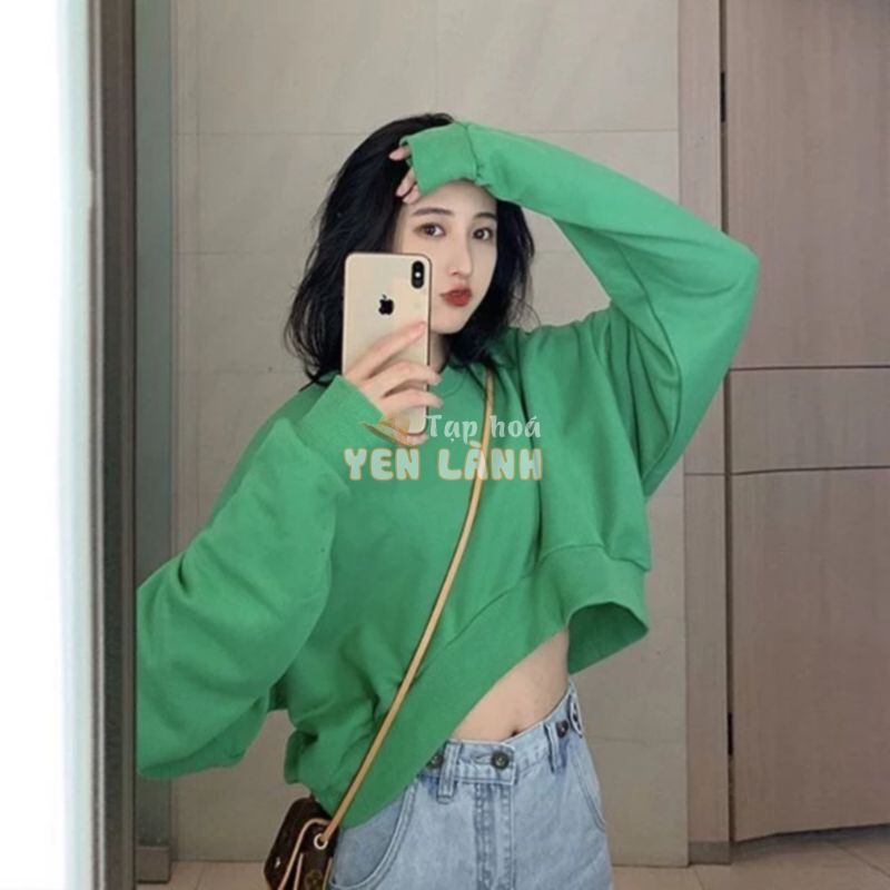 Áo nỉ croptop dài tay