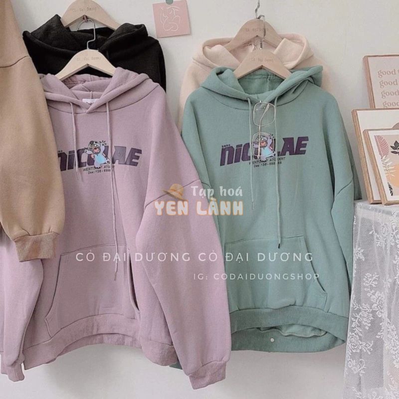 áo hoodie nỉ bông thụng rộng, áo nỉ mũ hodie to rộng T