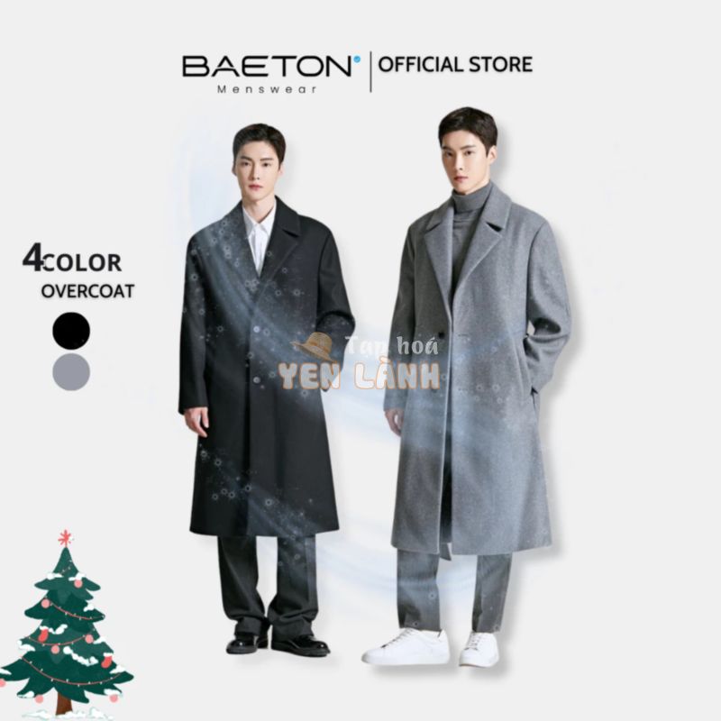 Áo khoác mangto nam Overcoat dạ lông cừu cao cấp Basic thương hiệu BAETON – K01