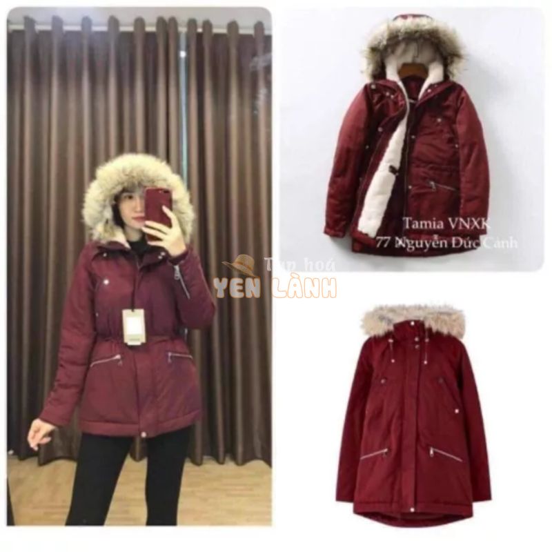 Áo parka đỏ hàng xuất dư