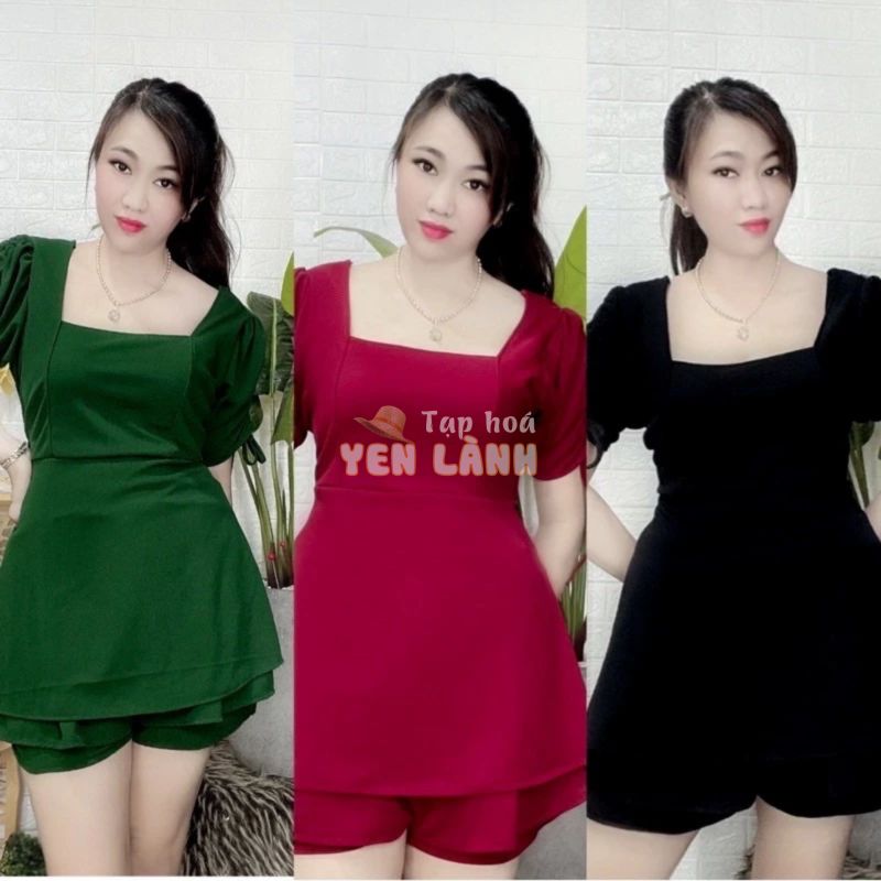 Set áo peplum phối quần tầng Big size