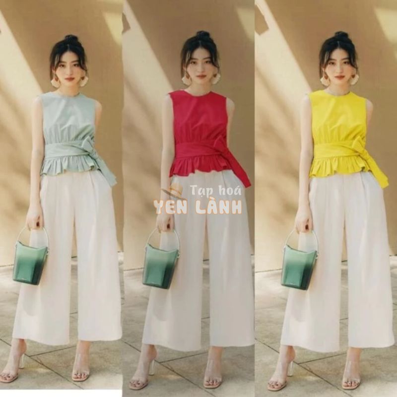 Set quần ống rộng và áo peplum sang chảnh – nhiều size, form dáng chuẩn dễ amcjw đi làm, dạo phố