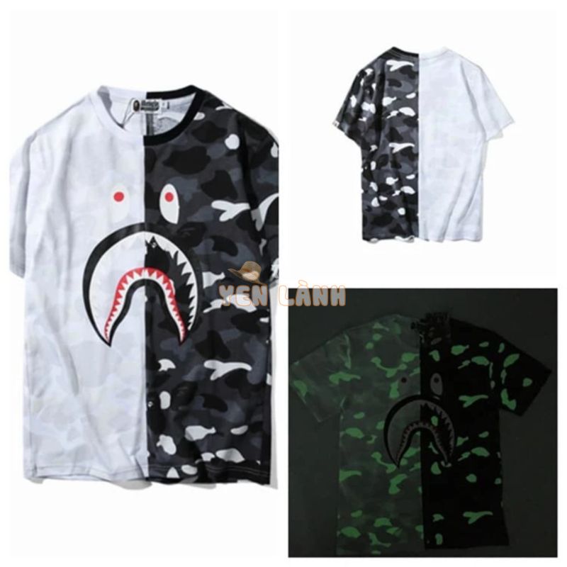 [ Freeship] Áo thun Bape camo cá mập áo phông Bape camo