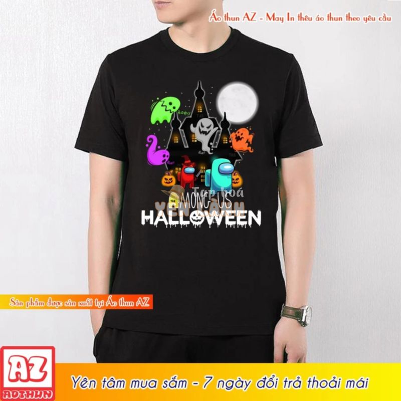 Áo thun game Among Us phong cách Halloween màu đen độc đáo M2773