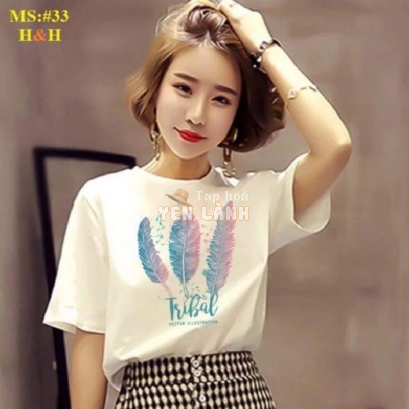 Áo thun nữ màu trắng thời trang chất cotton mát cổ tròn tay ngắn form suông basic model áo phông trắng nữ