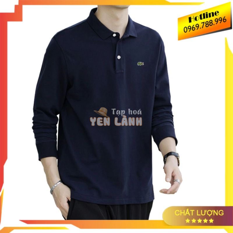 Áo thun nam dài tay có cổ, Áo polo nam cao cấp chất liệu cotton thấm hút tốt, Logo Thêu Sắc Nét , Có Size Đại, Chuẩn Fom