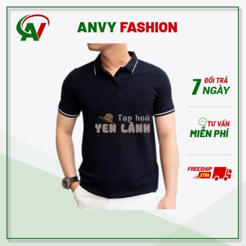 Áo polo nam, áo thun nam có cổ bẻ tay ngắn phối viền chỉ trắng, chất vải cá sấu cotton CAO CẤP, dáng đẹp sang trọng