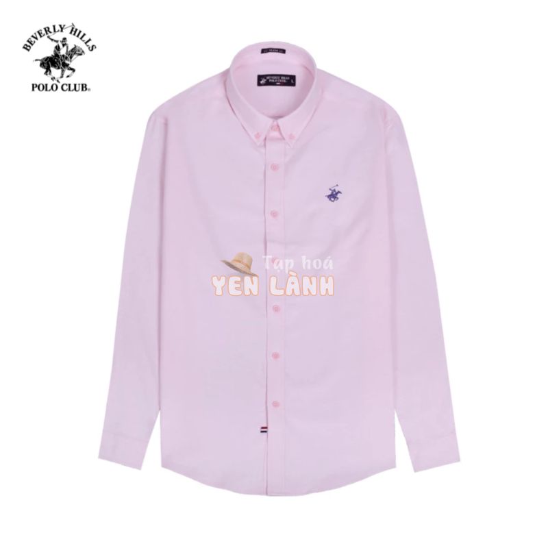 Beverly Hills Polo Club-Áo sơ mi dài tay Nam Slim Fit Hồng Trơn-CMSLW23TL007