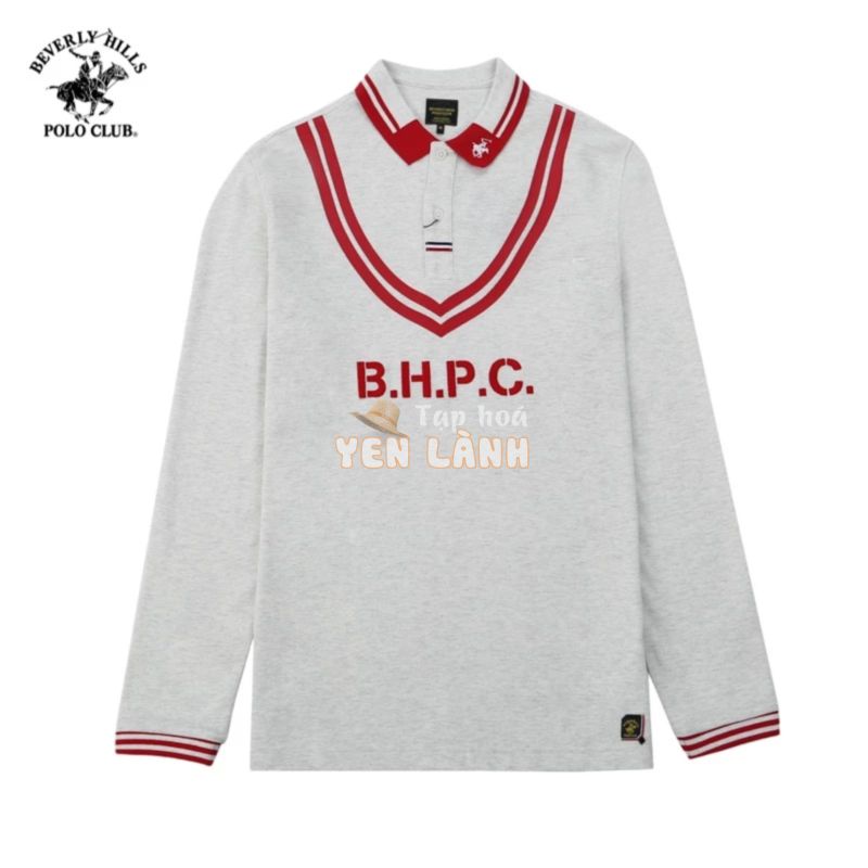 Beverly Hills Polo Club – Áo polo Áo polo dài tay Nam Slim Fit Xám melange GMM2- BHPC PMSLW21TL033