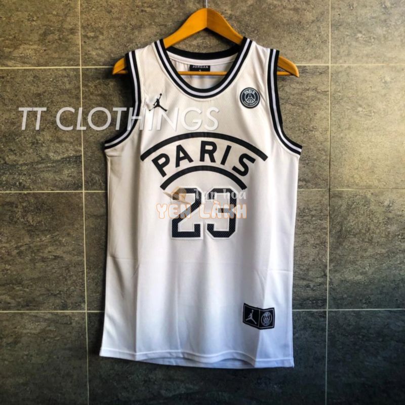 [Hàng Có Sẵn] Paris Saint Germain PSG x Michael Jordan Collab Màu Trắng #Áo Bóng Rổ NBA Số 23 23 Trẻ Trung Năng Động