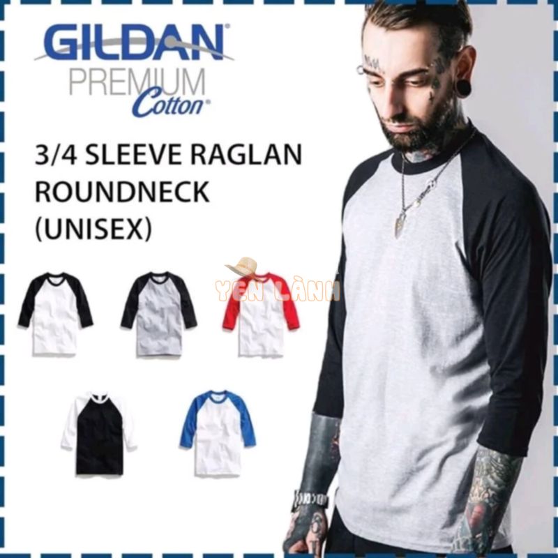 Áo phông tay lỡ Gildan Raglan