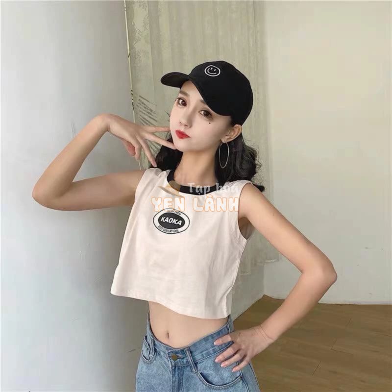 Áo sát nách nữ croptop màu kem KAOKA ulzzang