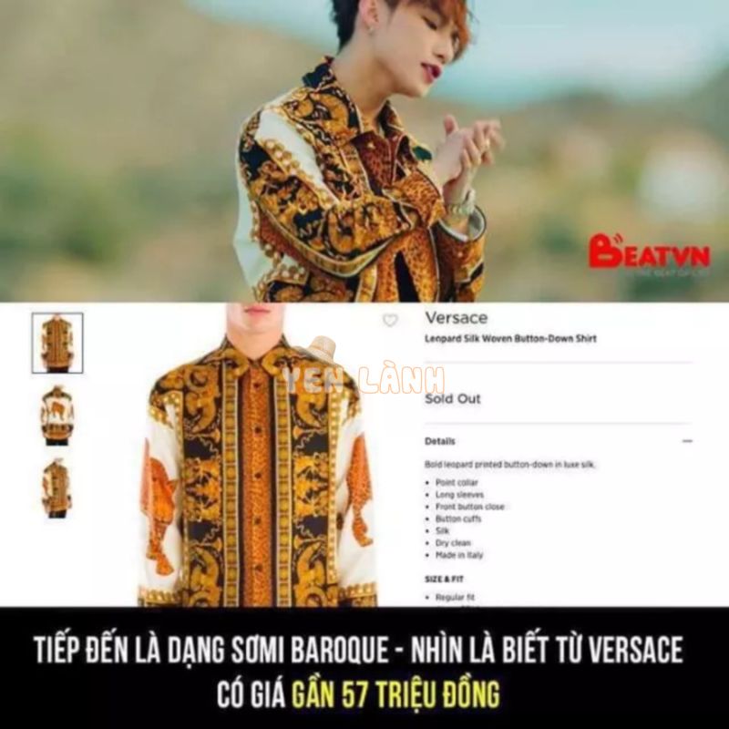 Sơ mi versace Sơn Tùng về hàng spf cực chất