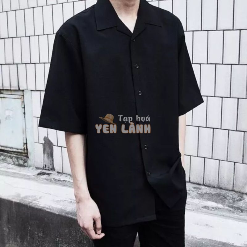 Áo Sơ Mi Tay Ngắn Cổ Vest màu ĐEN/TRĂNG ❤️/ Nam Nữ Unisex [áo sơ mi]/FREESHIP ❤️