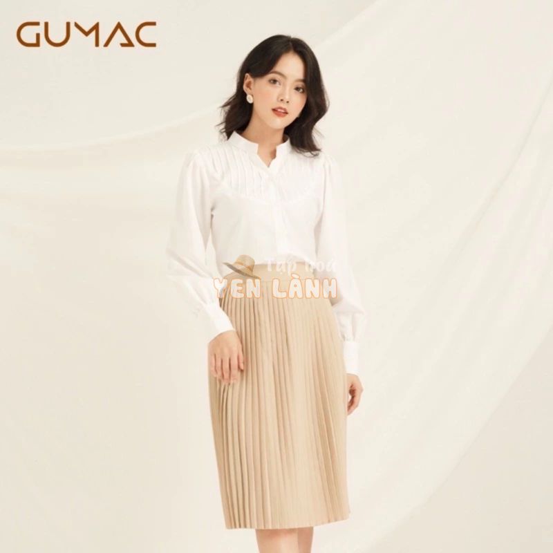 GUMAC áo sơ mi xếp ly dài tay – size L