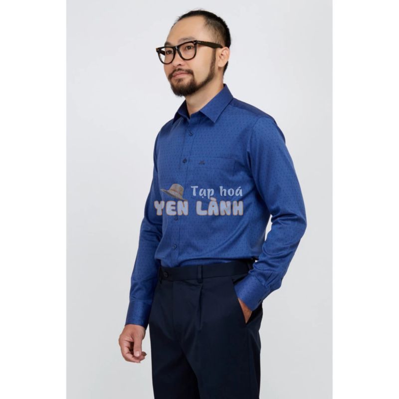 ÁO SƠ MI NAM mattana SLIM FIT DÀI TAY XANH HỌA TIẾT HOA VĂN MAM28190491703073