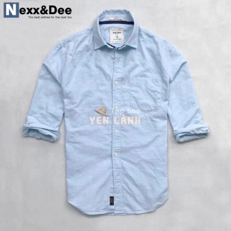 Áo sơ mi nam dài tay công sở trắng Nexx&Dee vải oxford denim cao cấp cực đẹp NS012