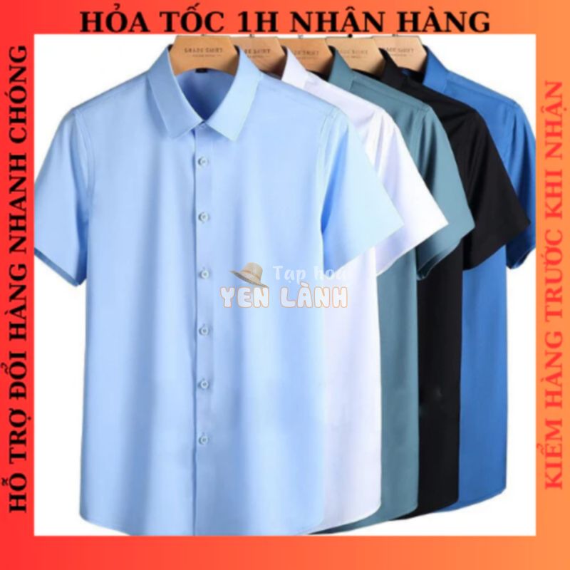 Áo sơ mi nam ngắn tay ,chất vải lụa Thái cotton mềm mịn thoáng mát kiểu dáng trung niên TN LỤA MVP