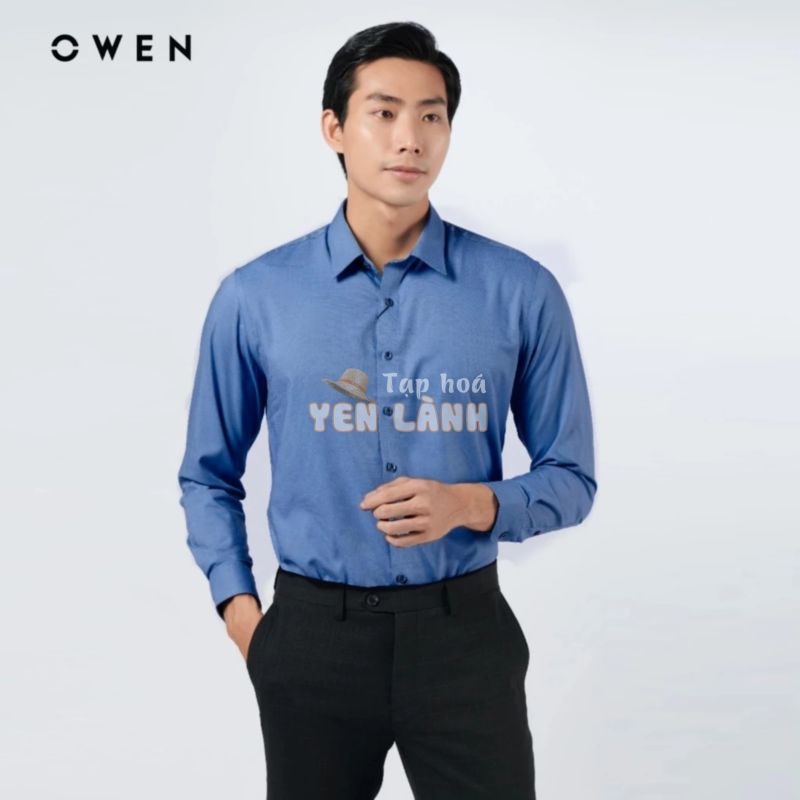 OWEN – Áo Sơ mi dài tay Owen Regularfit chất sợi tre màu xanh ghi 221065 – Áo sơ mi nam dài tay