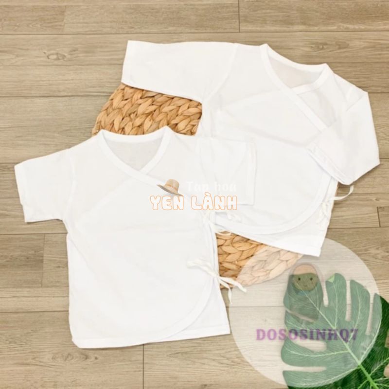 ÁO CỘT DÂY SƠ SINH COTTON CAO CẤP – MÀU TRẮNG TINH KHÔI