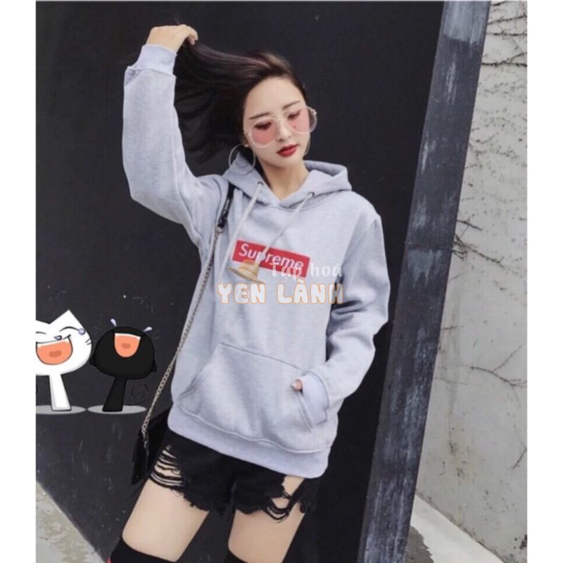 Áo khoác Hoodie Nam Nữ Supreme nỉ phối màu bông mềm mịn