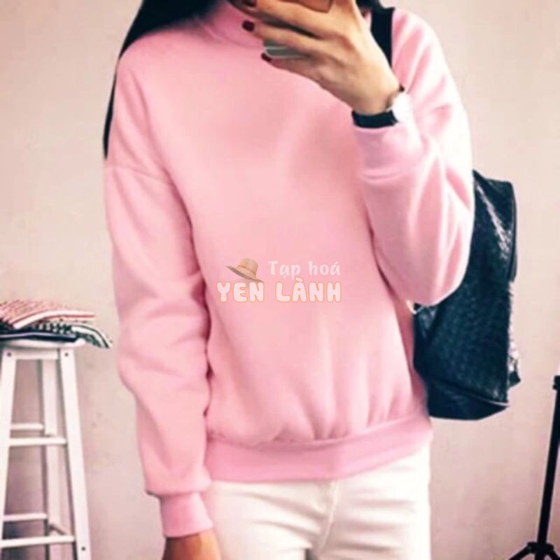 ÁO SWEATER TRƠN MÀU HỒNG PHẤN CAO CẤP