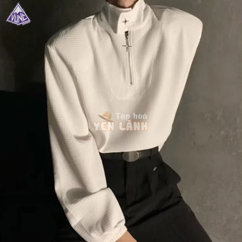 Áo sweater polo VUNC dáng rộng phong cách thời trang Mỹ cho nam