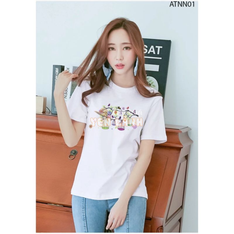 Áo thun T-shirt nữ form rộng in hình độc đáo ATNN01