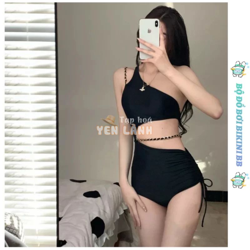 Bikini 1 mảnh Một mảnh áo tắm đen bãi biển đệm sexy thời trang XLYZB029