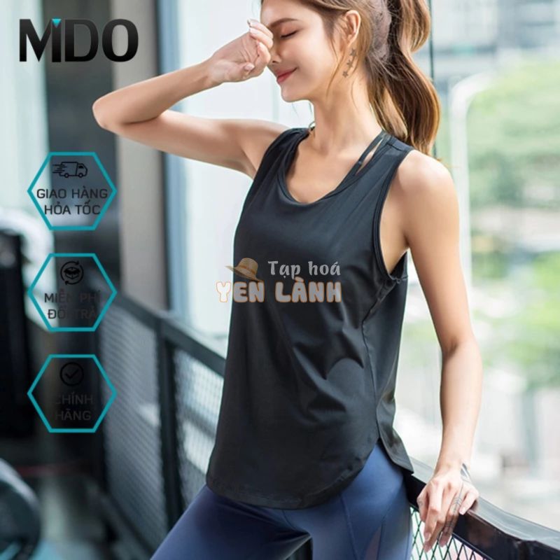 Áo tanktop nữ tập gym Louro A70 kiểu áo tanktop nữ tập thể thao, yoga, zumba, co giãn 4 chiều