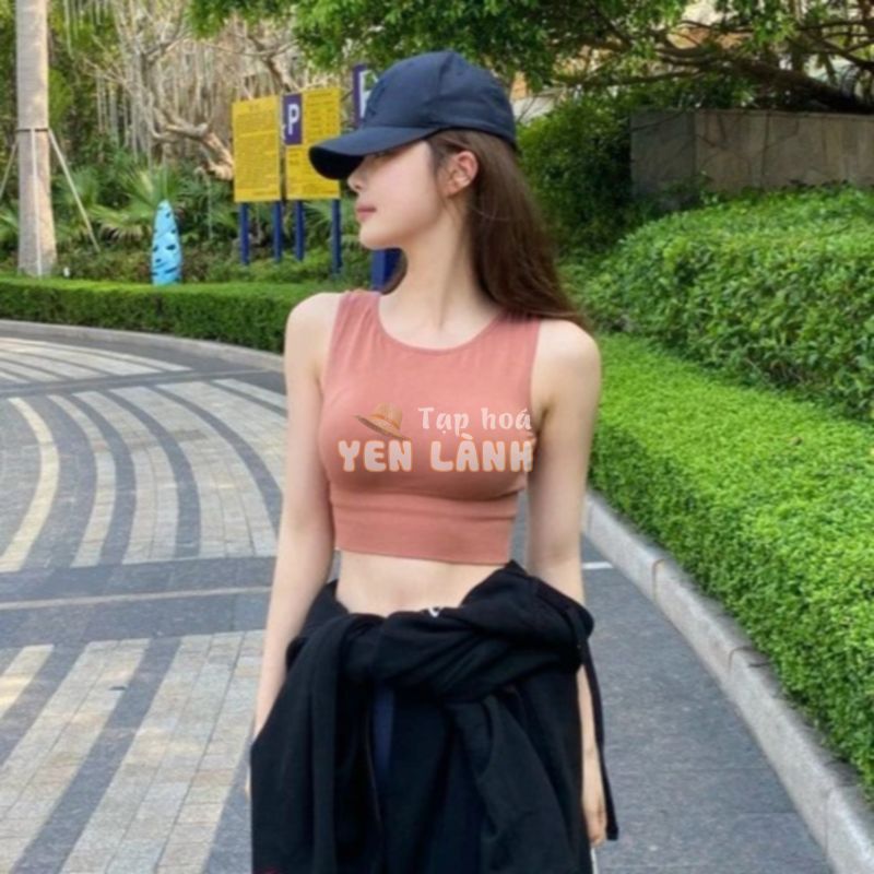 Áo thun croptop nữ không tay – Áo croptop tập gym, yoga