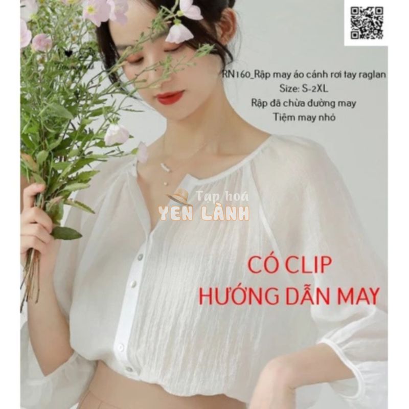 RN160_rập giấy may áo kiểu tay raglan