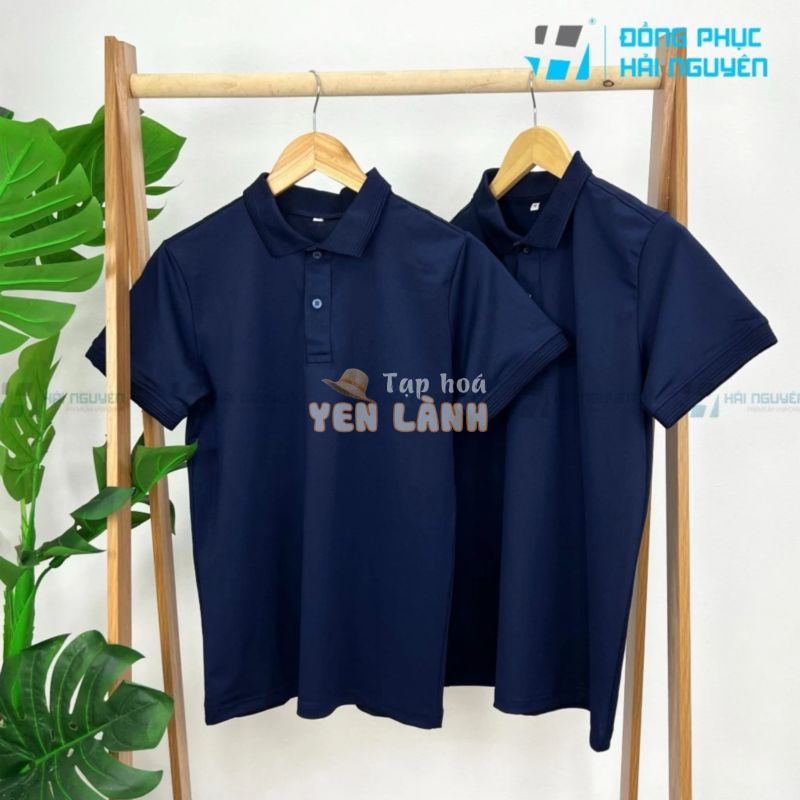 Áo thun cá sấu polo dành cho Nam màu Xanh Đen bo gân (Hàng Xuất Khẩu)