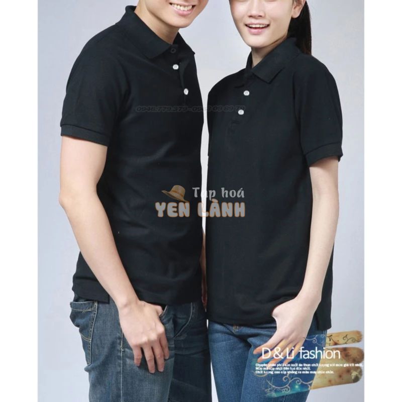 Áo thun NAM Polo, cổ bâu ngắn tay  màu đen (40kg đến 78kg) thun cá sấu cao cấp 100% cotton