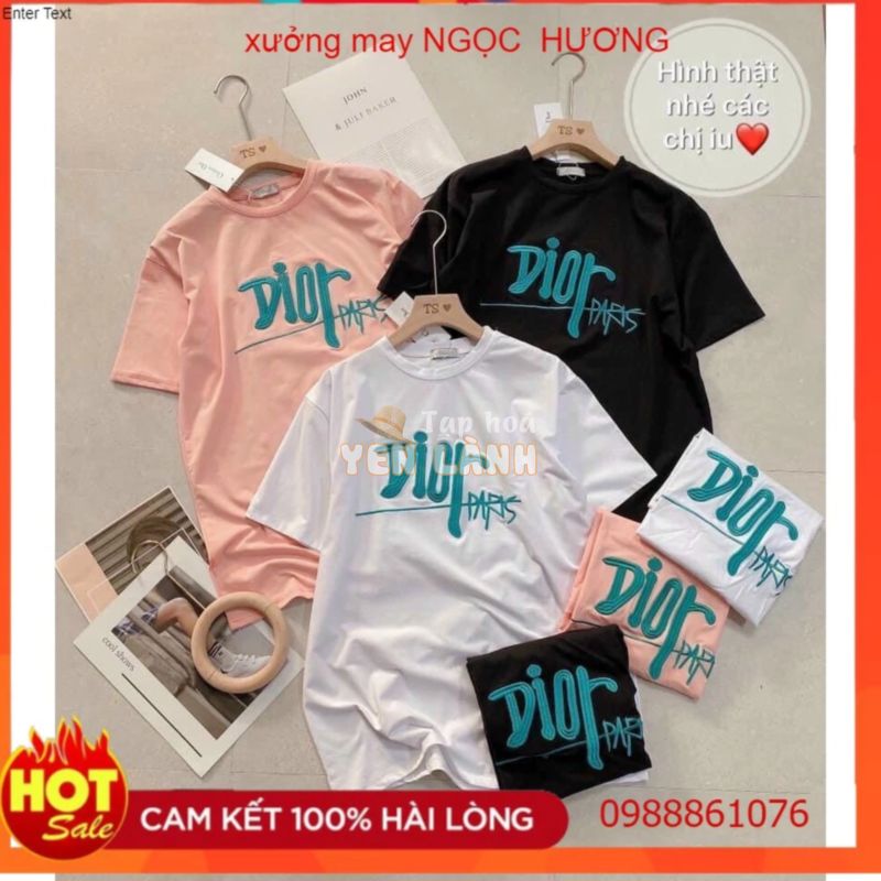 (HÀNG CHUẨN) ÁO PHÔNG NỮ THÊU CHỮ DIOR HÀNG SIÊU ĐẸP