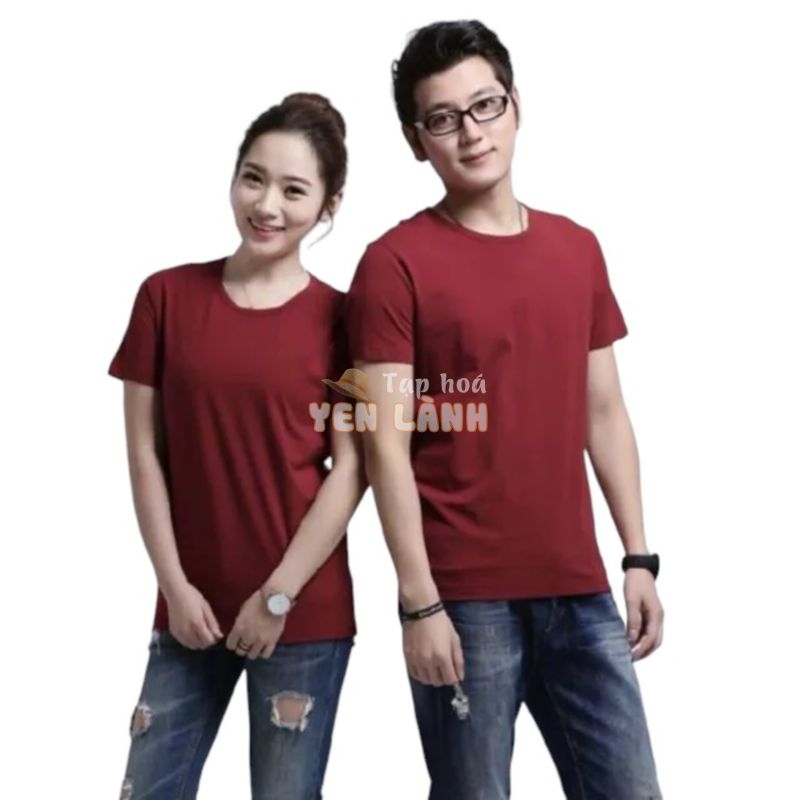 Áo thun trơn màu đỏ đô ngắn tay unisex nam nữ đều mặc được có nhiều size