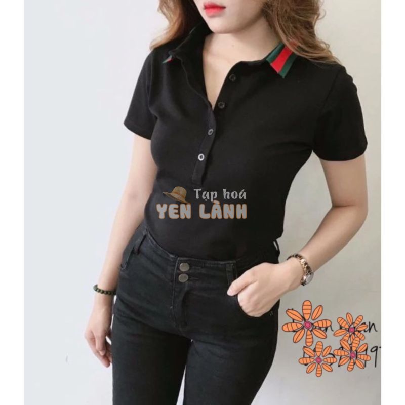 XỈ 2019- L45. áo Gucci cổ bẻ , chất vải cotton tàu 40-48kg