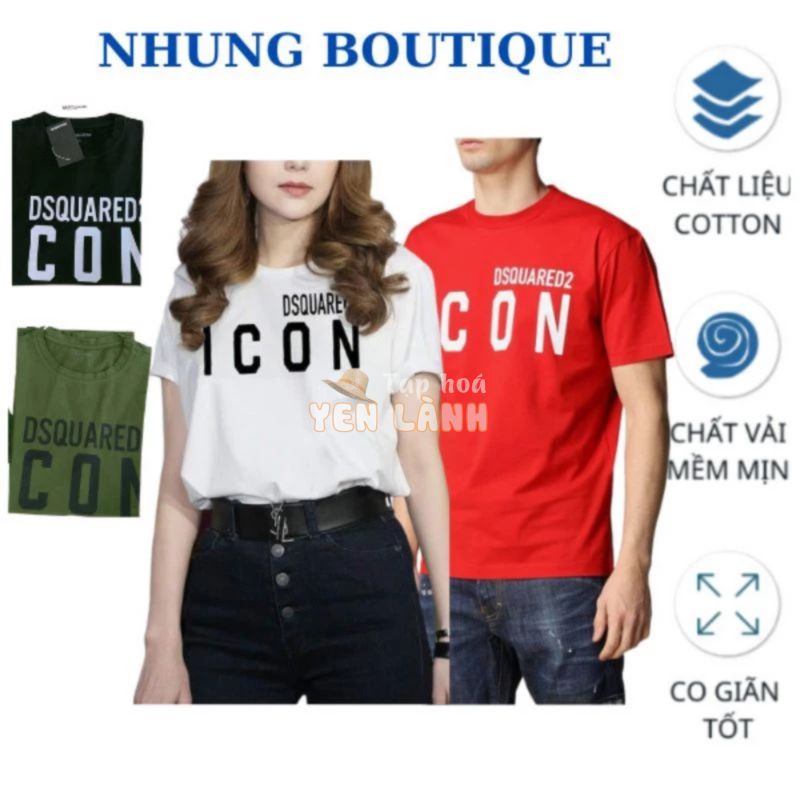 (SALE LẺ SIZE) Áo Thun ICON basic Nam Nữ Mặc Cặp, Cotton 4  chiều Thoáng Mát