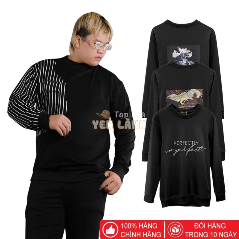 Áo Sweater Bigsize Nam 70- 120kg, Áo Thun Dài Tay Vải Mềm Mịn