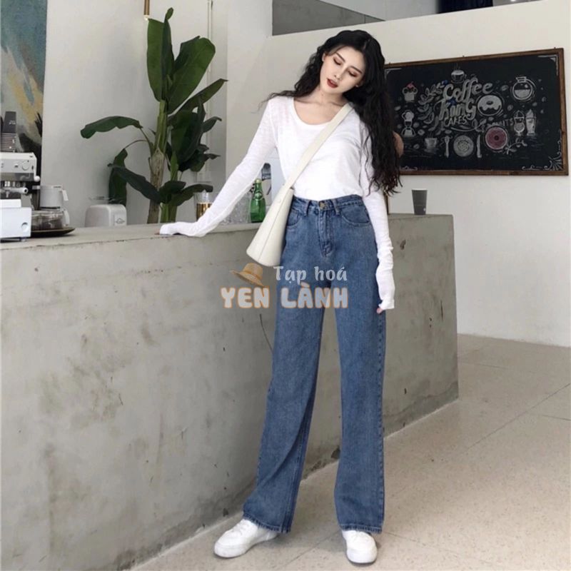 SET ÁO THUN DÀI TAY + QUẦN BÒ ỐNG RỘNG T-shirt + jeans QUẢNG CHẨU ORDER MÃ 48923