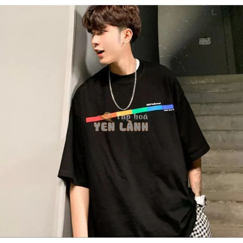 áo thun tay lỡ nam nữ Stee RAINBOW 3 size M L XL chất liệu vải cotton Ngầu Unisex  PhillipStore ao thun nam