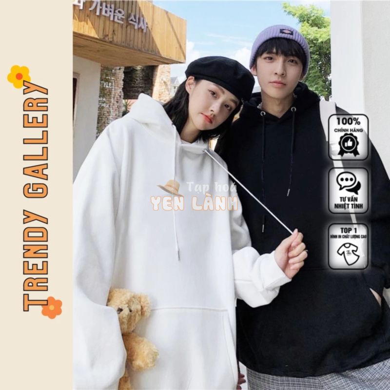 Áo Hoodie Nam Form Rộng Trendy Gallery – Nỉ Bông, Trơn Basic, Áo Hoodie Nam Nữ, Hoodie Nỉ Mỏng Unisex