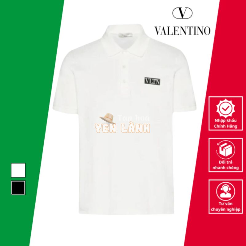 Áo Polo Áo Thun Nam Cao Cấp VALENTINO Màu Trắng Chất Liệu Cotton Dày Dặn Co Giãn Tốt Nhập Khẩu Chính Hãng Từ CHLB Đức