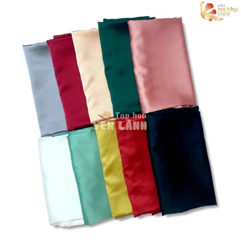 Vải lụa Satin Phượng Thúy mềm mịn co giãn nhẹ dòng trơn may áo dài đầm váy đồ bộ không cần lót khổ 1m50