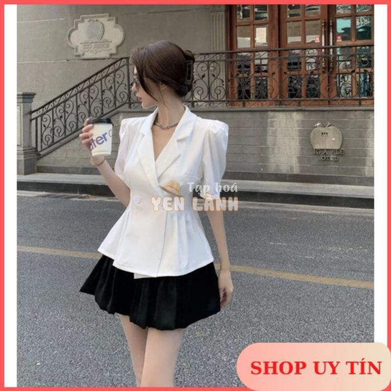 [Order Taobao] Set Áo Vest Ngắn Tay Mix Chân Váy Xòe Bèo Tầng – Feedback Ảnh Cuối