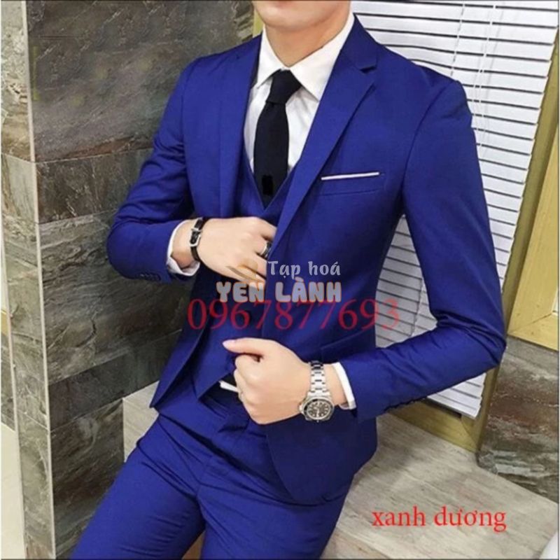 ÁO VEST NAM BỘ VEST CAO CẤP MÀU XANH DƯƠNG