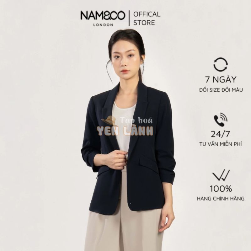 Áo khoác blazer áo vest tay nhún nữ Namandco 2 lớp dáng suông trẻ trung size S,M,L,XL màu đen, trắng, họa tiết NJ0175