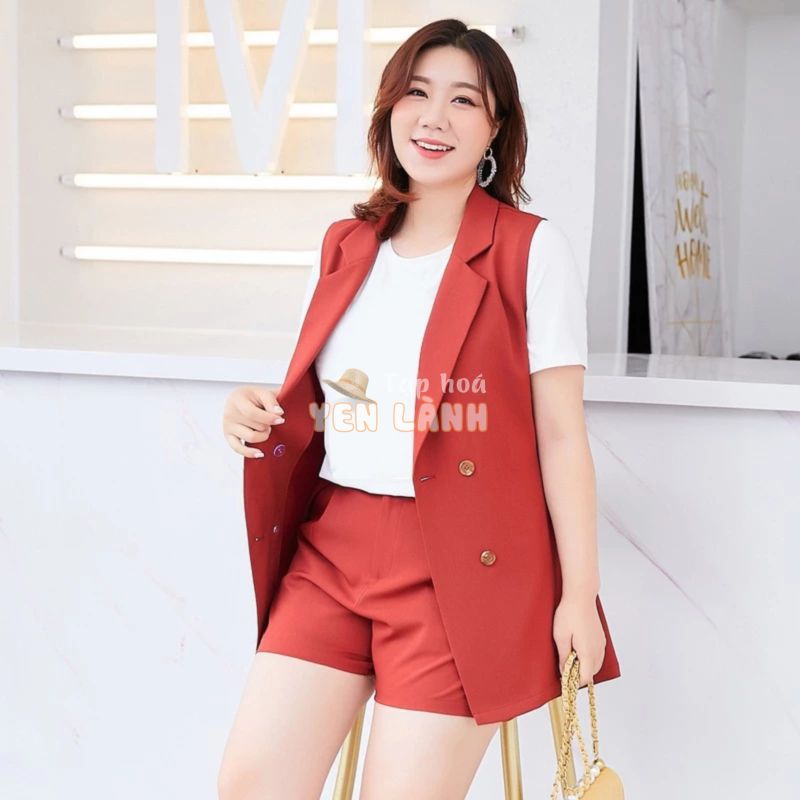 Áo vest không tay đai lưng cho người béo mập – AKBEO005b