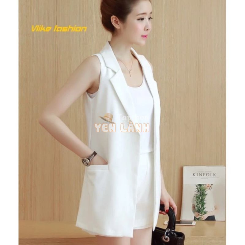 Vest nữ dáng dài sát nách ( HÀNG MAY THIẾT KẾ ), gile nữ dài đẹp, blazer nữ đẹp